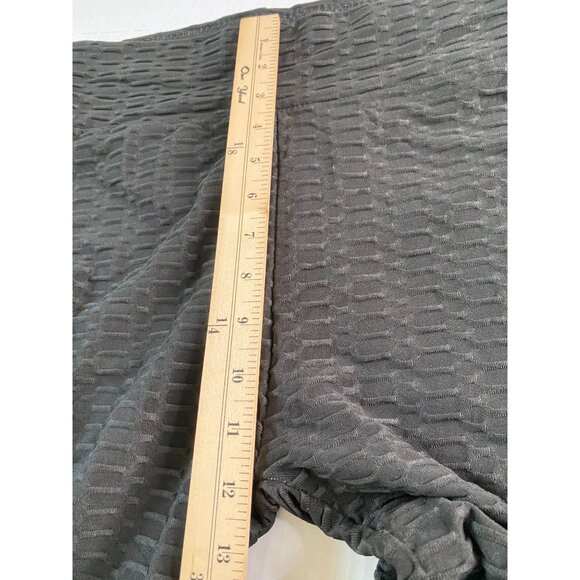 New Mix Black Textured Knit Leggings Size 2XL Goth Boho Steampunk Mobwife Grunge - Picture 7 of 9